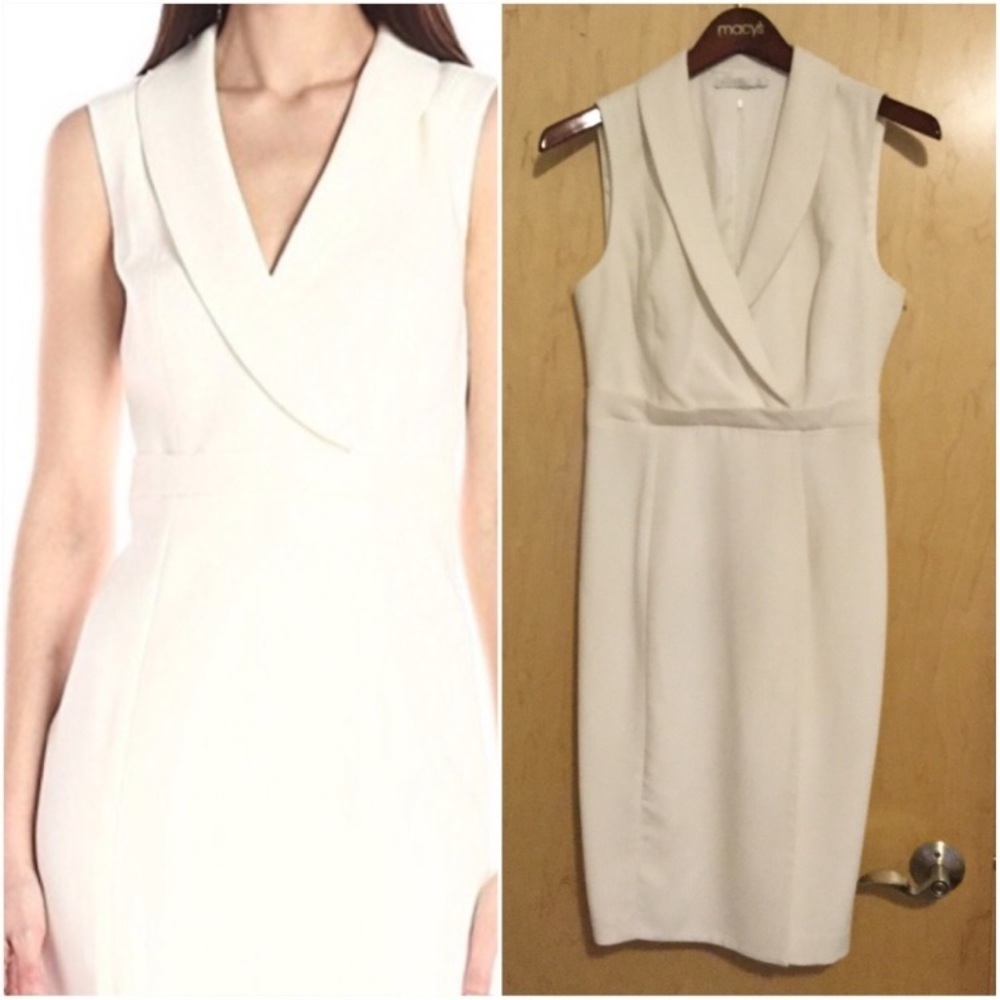 Black Halo White Midi Dress